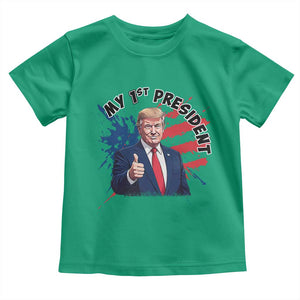 Funny My First President Trump Toddler T Shirt American Flag TS11 Irish Green Print Your Wear