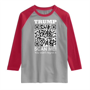 Funny Trump Dance QR Code Raglan Shirt Scan Me You Won't Regret It TS11 Sport Gray Red Print Your Wear