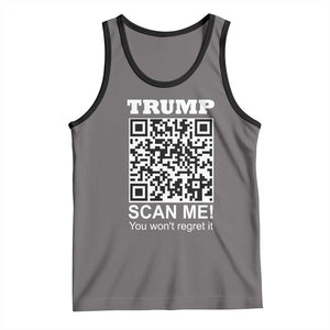 Funny Trump Dance QR Code Tank Top Scan Me You Won't Regret It TS11 Deep Heather Black Print Your Wear