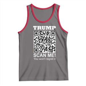 Funny Trump Dance QR Code Tank Top Scan Me You Won't Regret It TS11 Deep Heather Red Print Your Wear