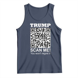 Funny Trump Dance QR Code Tank Top Scan Me You Won't Regret It TS11 Navy Print Your Wear