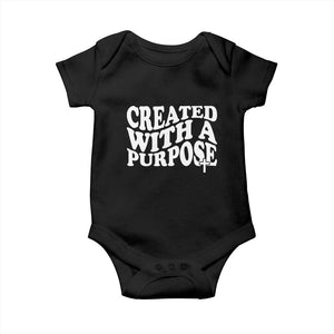 Created With A Purpose Christian Baby Onesie Inspirational Religious Bible Verse TS11 Black Print Your Wear