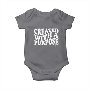 Created With A Purpose Christian Baby Onesie Inspirational Religious Bible Verse TS11 Charcoal Print Your Wear