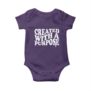 Created With A Purpose Christian Baby Onesie Inspirational Religious Bible Verse TS11 Purple Print Your Wear