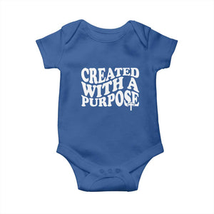 Created With A Purpose Christian Baby Onesie Inspirational Religious Bible Verse TS11 Royal Blue Print Your Wear