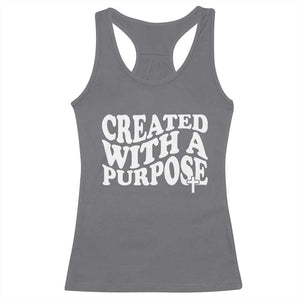 Created With A Purpose Christian Racerback Tank Top Inspirational Religious Bible Verse TS11 Charcoal Print Your Wear