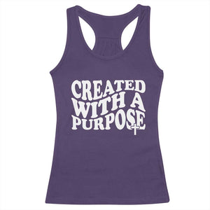Created With A Purpose Christian Racerback Tank Top Inspirational Religious Bible Verse TS11 Purple Print Your Wear