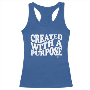 Created With A Purpose Christian Racerback Tank Top Inspirational Religious Bible Verse TS11 Royal Blue Print Your Wear