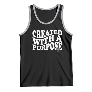 Created With A Purpose Christian Tank Top Inspirational Religious Bible Verse TS11 Black Athletic Heather Print Your Wear