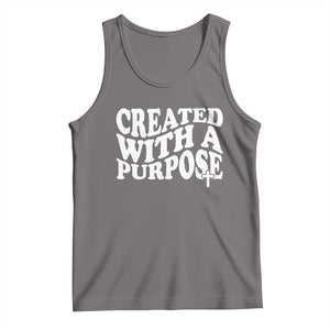 Created With A Purpose Christian Tank Top Inspirational Religious Bible Verse TS11 Deep Heather Print Your Wear