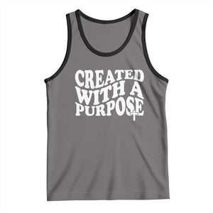 Created With A Purpose Christian Tank Top Inspirational Religious Bible Verse TS11 Deep Heather Black Print Your Wear