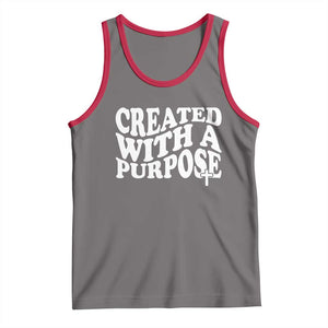 Created With A Purpose Christian Tank Top Inspirational Religious Bible Verse TS11 Deep Heather Red Print Your Wear