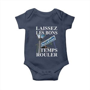 Funny Mardi Gras Laissez Les Bons Temps Rouler Baby Onesie Bourbon Street Sign TS11 Navy Print Your Wear