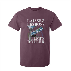 Funny Mardi Gras Laissez Les Bons Temps Rouler T Shirt For Kid Bourbon Street Sign TS11 Maroon Print Your Wear