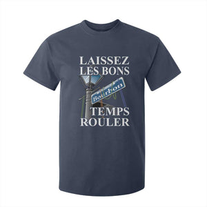 Funny Mardi Gras Laissez Les Bons Temps Rouler T Shirt For Kid Bourbon Street Sign TS11 Navy Print Your Wear