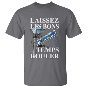 Funny Mardi Gras Laissez Les Bons Temps Rouler T Shirt Bourbon Street Sign TS11 Charcoal Print Your Wear
