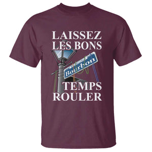 Funny Mardi Gras Laissez Les Bons Temps Rouler T Shirt Bourbon Street Sign TS11 Maroon Print Your Wear