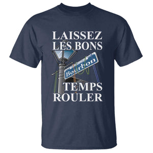 Funny Mardi Gras Laissez Les Bons Temps Rouler T Shirt Bourbon Street Sign TS11 Navy Print Your Wear