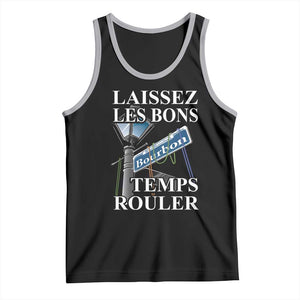 Funny Mardi Gras Laissez Les Bons Temps Rouler Tank Top Bourbon Street Sign TS11 Black Athletic Heather Print Your Wear