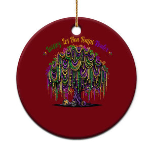 Funny Mardi Gras Bead Tree Carnival New Orleans Coconut Ceramic Ornament TS11 1pc Red Print Your Wear