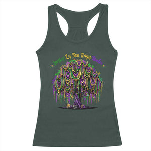 Funny Mardi Gras Bead Tree Carnival New Orleans Coconut Racerback Tank Top TS11 Dark Forest Green Print Your Wear