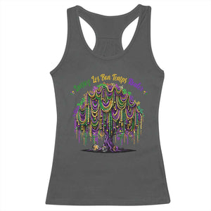 Funny Mardi Gras Bead Tree Carnival New Orleans Coconut Racerback Tank Top TS11 Dark Heather Print Your Wear