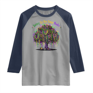 Funny Mardi Gras Bead Tree Carnival New Orleans Coconut Raglan Shirt TS11 Sport Gray Navy Print Your Wear