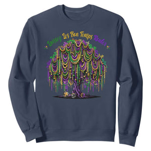 Funny Mardi Gras Bead Tree Carnival New Orleans Coconut Sweatshirt TS11 Navy Print Your Wear