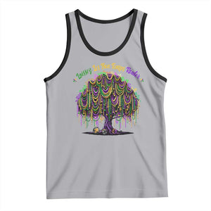 Funny Mardi Gras Bead Tree Carnival New Orleans Coconut Tank Top TS11 Athletic Heather Black Print Your Wear