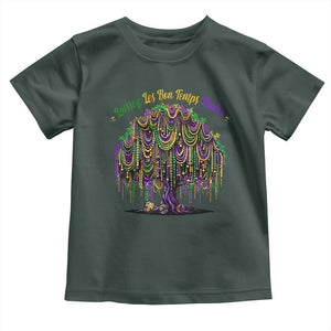 Funny Mardi Gras Bead Tree Carnival New Orleans Coconut Toddler T Shirt TS11 Dark Forest Green Print Your Wear