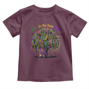 Funny Mardi Gras Bead Tree Carnival New Orleans Coconut Toddler T Shirt TS11 Maroon Print Your Wear