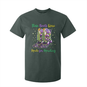 Funny Mardi Gras T Shirt For Kid These Boots Were Made For Marching TS11 Dark Forest Green Print Your Wear