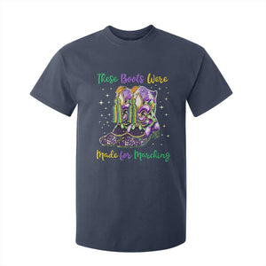 Funny Mardi Gras T Shirt For Kid These Boots Were Made For Marching TS11 Navy Print Your Wear