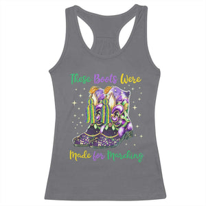 Funny Mardi Gras Racerback Tank Top These Boots Were Made For Marching TS11 Charcoal Print Your Wear