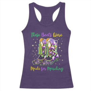 Funny Mardi Gras Racerback Tank Top These Boots Were Made For Marching TS11 Purple Print Your Wear