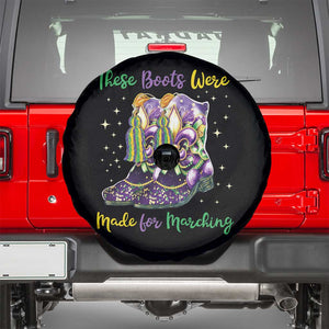 Funny Mardi Gras Spare Tire Cover These Boots Were Made For Marching TS11 Black Print Your Wear