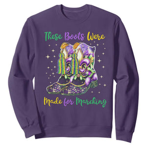 Funny Mardi Gras Sweatshirt These Boots Were Made For Marching TS11 Purple Print Your Wear