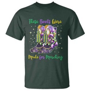 Funny Mardi Gras T Shirt These Boots Were Made For Marching TS11 Dark Forest Green Print Your Wear