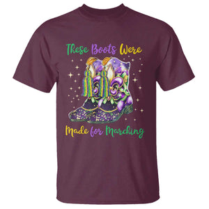 Funny Mardi Gras T Shirt These Boots Were Made For Marching TS11 Maroon Print Your Wear