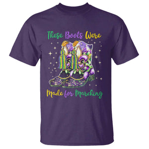 Funny Mardi Gras T Shirt These Boots Were Made For Marching TS11 Purple Print Your Wear