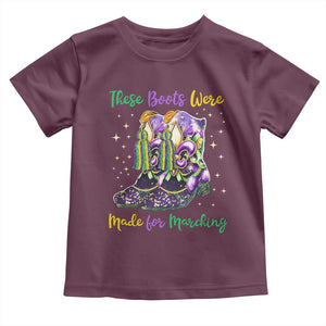 Funny Mardi Gras Toddler T Shirt These Boots Were Made For Marching TS11 Maroon Print Your Wear