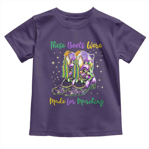Funny Mardi Gras Toddler T Shirt These Boots Were Made For Marching TS11 Purple Print Your Wear