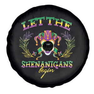 Funny Mardi Gras Spare Tire Cover Let The Shenanigans Begin Jester Hat TS11 Print Your Wear
