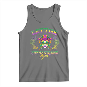 Funny Mardi Gras Tank Top Let The Shenanigans Begin Jester Hat TS11 Black Heather Print Your Wear