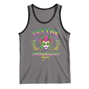Funny Mardi Gras Tank Top Let The Shenanigans Begin Jester Hat TS11 Deep Heather Black Print Your Wear