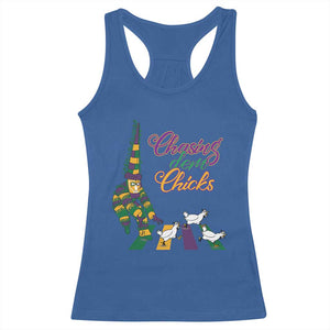 Funny Courir De Mardi Gras Racerback Tank Top Chasing Dem Chicks Carnival TS11 Royal Blue Print Your Wear