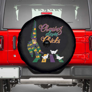 Funny Courir De Mardi Gras Spare Tire Cover Chasing Dem Chicks Carnival TS11 Black Print Your Wear