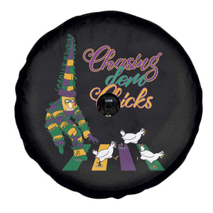 Funny Courir De Mardi Gras Spare Tire Cover Chasing Dem Chicks Carnival TS11 Print Your Wear