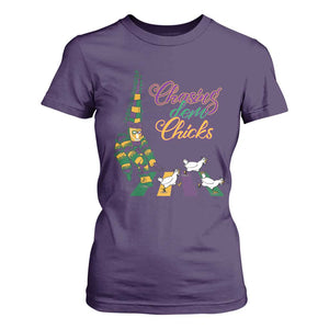 Funny Courir De Mardi Gras T Shirt For Women Chasing Dem Chicks Carnival TS11 Purple Print Your Wear