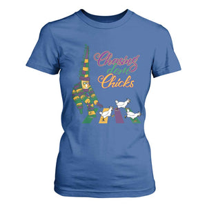 Funny Courir De Mardi Gras T Shirt For Women Chasing Dem Chicks Carnival TS11 Royal Blue Print Your Wear